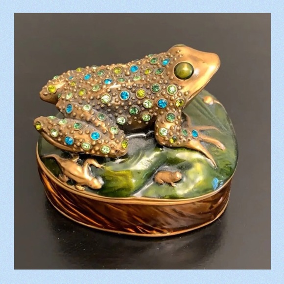 Rare BEREBI Jeweled Tree Frog Trinket Box